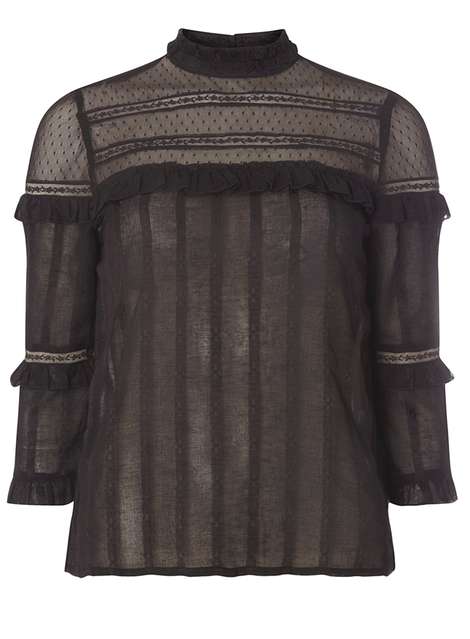 **First & I Black Victoriana Blouse
